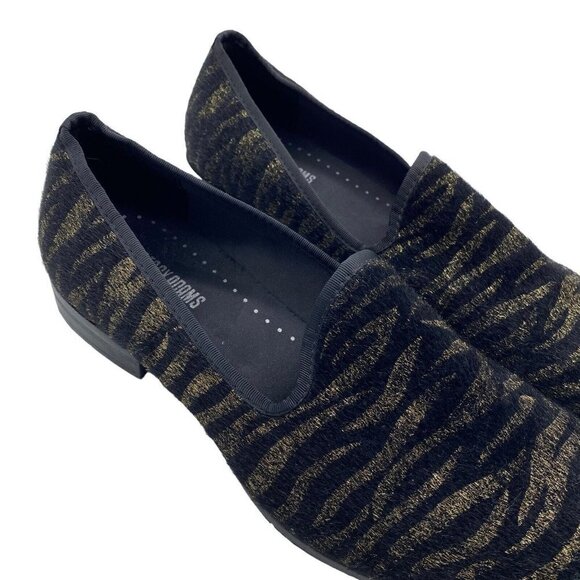 Stacy Adams Smoking Loafers Sultan Tiger Black Gold Pony Hair Slip On main image 11